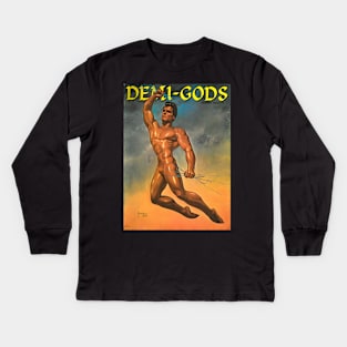 DEMIGODS - Vintage Physique Muscle Male Model Magazine Cover Kids Long Sleeve T-Shirt